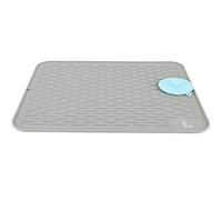 Tappetino Scolapiatti Extra Large in Silicone con Spugna Multifunzionale, Scolapiatti da Appoggio, Tappetino Lavello Cucina, Sottopentola in Silicone Resistente al calore, Tovaglietta, 54×46cm Grigio