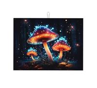 Tappetino scolapiatti fantasia fungo assorbente per bancone della cucina, tappetino scolapiatti antiscivolo, 45,7 x 61 cm