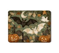 Tappetino scolapiatti fantasioso per Halloween, divertente pipistrello e zucca in gomma assorbente, tappetino scolapiatti autunnale in pelle PU per decorazione della cucina, 45,7 x 61 cm