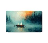Tappetino scolapiatti fantasma per bancone della cucina, tappetino scolapiatti in gomma assorbente con foresta fantasiosa, tappetino scolapiatti autunnale in pelle PU per bar, 30,5 x 50,8 cm