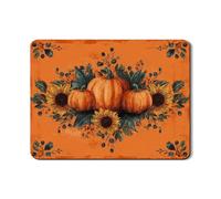 Tappetino scolapiatti floreale a forma di zucca per bancone della cucina, tappetino scolapiatti in gomma assorbente vintage arancione girasole tappetino scolapiatti in pelle PU autunno 45,7 x 61 cm