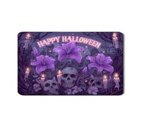 Tappetino scolapiatti floreale di Halloween per bancone della cucina, in gomma assorbente, motivo giglio viola, tappetino scolapiatti in pelle PU spaventoso per decorazione bancone della cucina, 30,5