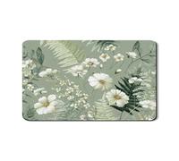 Tappetino scolapiatti floreale per bancone della cucina, affascinante tappetino in gomma assorbente bianco floreale scolapiatti tappetino scolapiatti in pelle PU primavera tappetino per asciugare bar