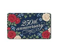 Tappetino scolapiatti floreale per bancone della cucina, con rose rosse e bianche, in gomma assorbente, stile vintage, per cucina, caffè, bar, 30,5 x 50,8 cm