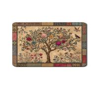 Tappetino scolapiatti floreale per bancone della cucina, design vintage con albero in gomma assorbente, tappetino scolapiatti rustico in pelle PU, 30,5 x 50,8 cm