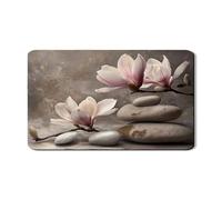 Tappetino scolapiatti floreale per bancone della cucina, elegante tappetino scolapiatti in gomma assorbente color pesca magnolia, tappetino scolapiatti ispirato alla primavera in pelle PU per