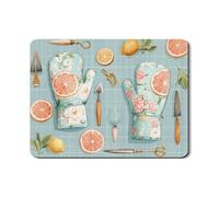 Tappetino scolapiatti floreale per bancone della cucina, in gomma assorbente blu vintage con motivo floreale, tappetino scolapiatti assorbente per la stagione primaverile per bancone della cucina