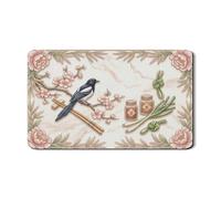 Tappetino scolapiatti floreale per bancone della cucina, in gomma assorbente con fiori di pesco, tappetino scolapiatti ispirato alla primavera, tappetino per asciugare la protezione 30,5 x 50,8 cm