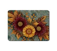Tappetino scolapiatti floreale per bancone della cucina, in gomma assorbente, ispirato all'autunno, con vivaci girasoli e foglie, decorazione autunnale, 45,7 x 61 cm