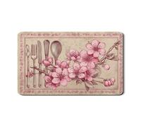 Tappetino scolapiatti floreale per bancone della cucina, in gomma assorbente vintage con fiori di pesco, tappetino scolapiatti ispirato alla primavera, protezione per bancone della cucina, 30,5 x 50,8