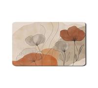 Tappetino scolapiatti floreale per bancone della cucina, linea moderna in gomma assorbente, tappetino scolapiatti, elegante design astratto per la decorazione della casa, 30,5 x 50,8 cm