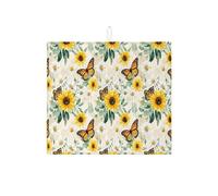 Tappetino scolapiatti floreale per bancone della cucina, tappetino assorbente giallo girasole farfalla tappetino assorbente in microfibra per giardino estivo per cucina bar Protector 40,6 x 45,7 cm
