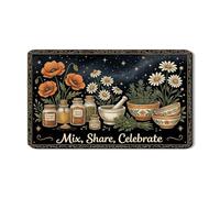 Tappetino scolapiatti floreale per bancone della cucina, tappetino assorbente in gomma con papavero arancione, tappetino rustico bohémien, per proteggere il bancone della cucina, 30,5 x 50,8 cm