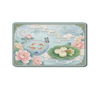 Tappetino scolapiatti floreale per bancone della cucina, tappetino assorbente in gomma con peonia blu, tappetino scolapiatti ispirato alla primavera, per bancone della cucina, protezione da bar, 30,5