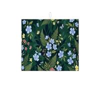 Tappetino scolapiatti floreale per bancone della cucina, tappetino assorbente per scolapiatti blu verde, tappetino scolapiatti in microfibra per primavera estate natura per protezione bar 40,6 x 45,7