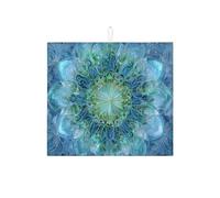 Tappetino scolapiatti floreale per bancone della cucina, tappetino assorbente per scolapiatti con motivo mandala, in microfibra, per bancone della cucina, 40,6 x 45,7 cm