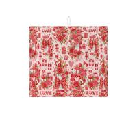 Tappetino scolapiatti floreale per bancone della cucina, tappetino assorbente per scolapiatti con rosa rossa, tappetino scolapiatti in microfibra per San Valentino, protezione da bar, 40,6 x 45,7 cm