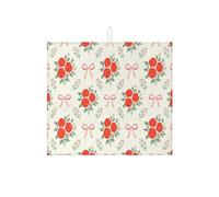 Tappetino scolapiatti floreale per bancone della cucina, tappetino assorbente per scolapiatti con rosa rossa, tappetino in microfibra vintage per proteggere il bancone della cucina, 40,6 x 45,7 cm