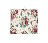 Tappetino scolapiatti floreale per bancone della cucina, tappetino assorbente per scolapiatti e peonia, in microfibra, per proteggere il bancone della cucina, 40,6 x 45,7 cm