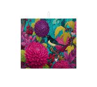 Tappetino scolapiatti floreale per bancone della cucina, tappetino assorbente per scolapiatti luminoso, tappetino in microfibra per asciugatura a molla, protezione per bar, 40,6 x 45,7 cm