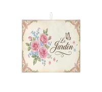 Tappetino scolapiatti floreale per bancone della cucina, tappetino assorbente scolapiatti rosa pesca, tappetino scolapiatti in microfibra vintage primaverile per cucina, caffè, bar, protezione 40,6 x