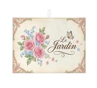 Tappetino scolapiatti floreale per bancone della cucina, tappetino assorbente scolapiatti rosa pesca, tappetino scolapiatti in microfibra vintage primaverile per cucina, caffè, bar, protezione 45,7 x