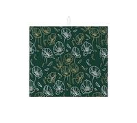 Tappetino scolapiatti floreale per bancone della cucina, tappetino assorbente scolapiatti verde, tappetino scolapiatti moderno in microfibra botanica per protezione da bar, 40,6 x 45,7 cm