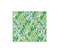 Tappetino scolapiatti floreale per bancone della cucina, tappetino assorbente verde e blu, tappetino scolapiatti in microfibra con motivo vintage per cucina, caffè, bar, protezione 40,6 x 45,7 cm