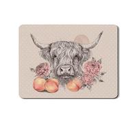 Tappetino scolapiatti floreale per bancone della cucina, tappetino in gomma assorbente con design a mucca, tappetino rustico in pelle PU per bar 45,7 x 61 cm