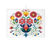 Tappetino scolapiatti floreale per bancone della cucina, tappetino scolapiatti assorbente artistico colorato, tappetino in microfibra vibrante per asciugatura per la decorazione della casa, 45,7 x 61