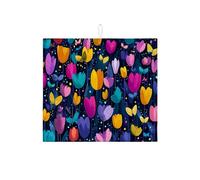 Tappetino scolapiatti floreale per bancone della cucina, tappetino scolapiatti assorbente con fioritura primaverile, moderno tappetino in microfibra per proteggere bar, 40,6 x 45,7 cm
