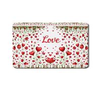 Tappetino scolapiatti floreale per bancone della cucina, tappetino scolapiatti in gomma assorbente a forma di cuore, tappetino scolapiatti Spring Love in pelle PU per bar, 30,5 x 50,8 cm