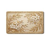 Tappetino scolapiatti floreale per bancone della cucina, tappetino scolapiatti in gomma assorbente color oro vintage con motivo botanico primaverile, 30,5 x 50,8 cm