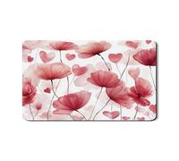 Tappetino scolapiatti floreale per bancone della cucina, tappetino scolapiatti in gomma assorbente color pesca acquerello Spring Love in pelle PU per bar 30,5 x 50,8 cm