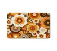 Tappetino scolapiatti floreale per bancone della cucina, tappetino scolapiatti in gomma assorbente retrò con toni della terra, tappetino scolapiatti autunnale in pelle PU per bar 30,5 x 50,8 cm