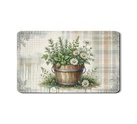 Tappetino scolapiatti floreale per bancone della cucina, tappetino scolapiatti in gomma assorbente verde botanico, tappetino scolapiatti vintage primaverile in pelle PU, 30,5 x 50,8 cm
