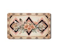 Tappetino scolapiatti floreale per bancone della cucina, tappetino scolapiatti in gomma assorbente vintage color pesca floreale, tappetino scolapiatti in pelle PU della Boemia sud-occidentale 30,5 x