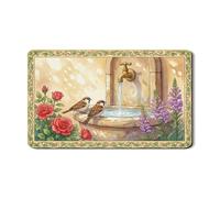 Tappetino scolapiatti floreale per bancone della cucina, tappetino scolapiatti in gomma assorbente vintage rosa e lavanda, tappetino in pelle PU Spring Nature per protezione bar 30,5 x 50,8 cm