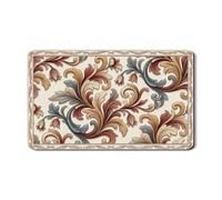 Tappetino scolapiatti floreale per bancone della cucina, tappetino scolapiatti in gomma assorbente vintage rosso e oro, tappetino scolapiatti autunnale in pelle sintetica per bar, 30,5 x 50,8 cm