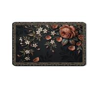 Tappetino scolapiatti floreale per bancone della cucina, tappetino scolapiatti in gomma assorbente vintage rosa per scolapiatti, tappetino decorativo autunnale in pelle PU, 30,5 x 50,8 cm