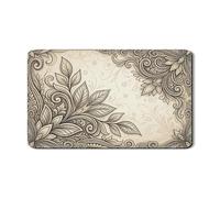 Tappetino scolapiatti floreale per bancone della cucina, tappetino scolapiatti in gomma assorbente vintage beige a foglia, classico tappetino scolapiatti in pelle sintetica per decorazione della casa