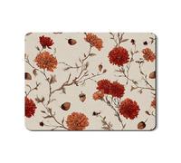 Tappetino scolapiatti floreale per bancone della cucina, tappetino scolapiatti in gomma assorbente vintage arancione floreale per scolapiatti tappetino scolapiatti in pelle PU autunno 45,7 x 61 cm