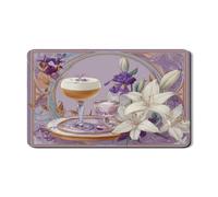 Tappetino scolapiatti floreale per bancone della cucina, tappetino scolapiatti in gomma assorbente vintage viola floreale tappetino scolapiatti in pelle PU primavera 30,5 x 50,8 cm