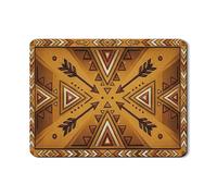 Tappetino scolapiatti geometrico a punta di freccia per bancone della cucina, tappetino scolapiatti in gomma assorbente marrone rustico in pelle PU bohémien, 45,7 x 61 cm