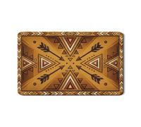 Tappetino scolapiatti geometrico a punta di freccia per bancone della cucina, tappetino scolapiatti in gomma assorbente marrone rustico in pelle PU bohémien, 30,5 x 50,8 cm