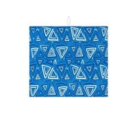 Tappetino scolapiatti geometrico blu per bancone della cucina, moderno triangolo assorbente, tappetino scolapiatti estivo astratto in microfibra protezione 40,6 x 45,7 cm