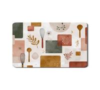 Tappetino scolapiatti geometrico per bancone della cucina, in gomma assorbente, dai toni della terra, tappetino scolapiatti moderno, protezione per la cucina per bar, 30,5 x 50,8 cm