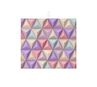 Tappetino scolapiatti geometrico per bancone della cucina, piramide pastello assorbente, tappetino scolapiatti moderno in microfibra per bancone della cucina, protezione da bar, 40,6 x 45,7 cm