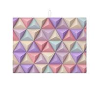 Tappetino scolapiatti geometrico per bancone della cucina, tappetino assorbente per scolapiatti a piramide pastello, tappetino moderno in microfibra per bancone della cucina, protezione da bar, 45 x