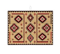 Tappetino scolapiatti geometrico per bancone della cucina, tappetino assorbente per scolapiatti beige e rosso, motivo sud-occidentale, in microfibra, per proteggere bar, 45,7 x 61 cm